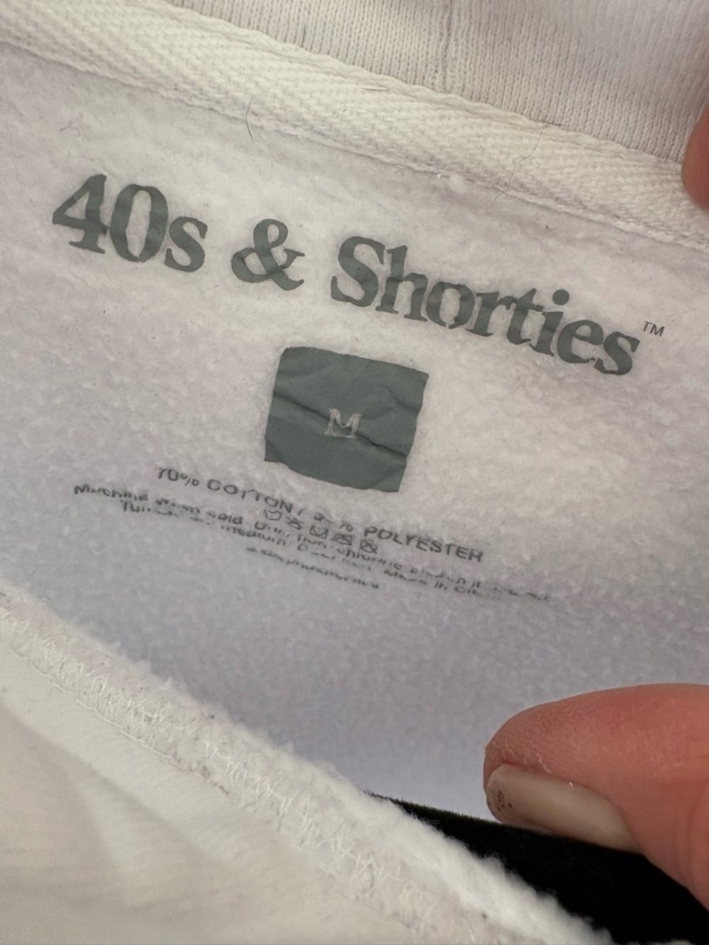 40’s & Shorties Men’s White Cherub Logo Hoodie Size M - Picture 4 of 6
